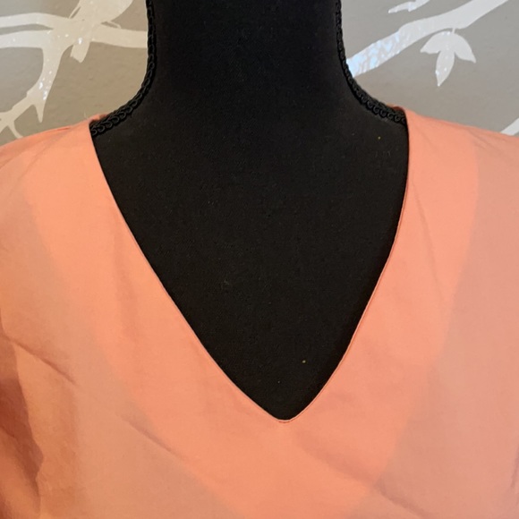 Moelleux coral cinched back blouse Sz Large C5 - Picture 3 of 6